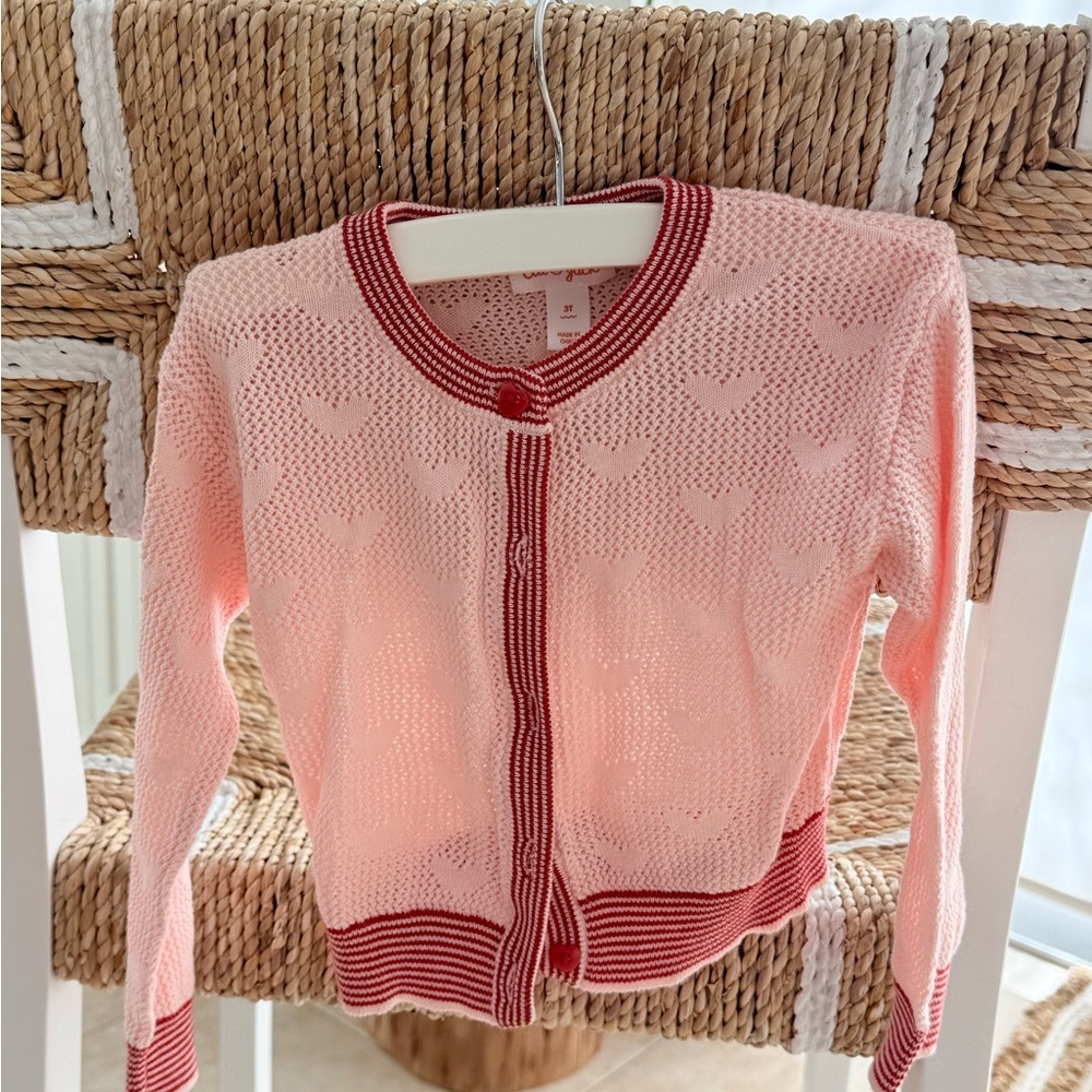Cat & Jack Pink Cardigan with Heart Design